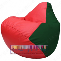 Бескаркасное кресло мешок Груша Г2.3-0901 (красный, зелёный)